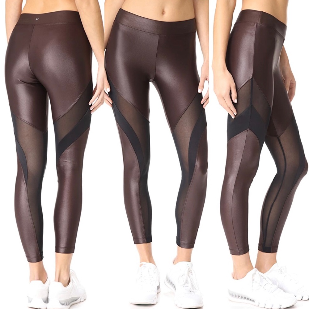 NWOT Koral Activewear Frame Leggings Brown & Black
